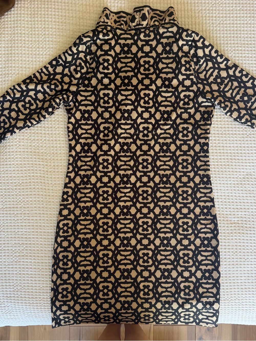 Gretchen Scott Black and Cream Geometric Print Dress - Picture 6 of 6